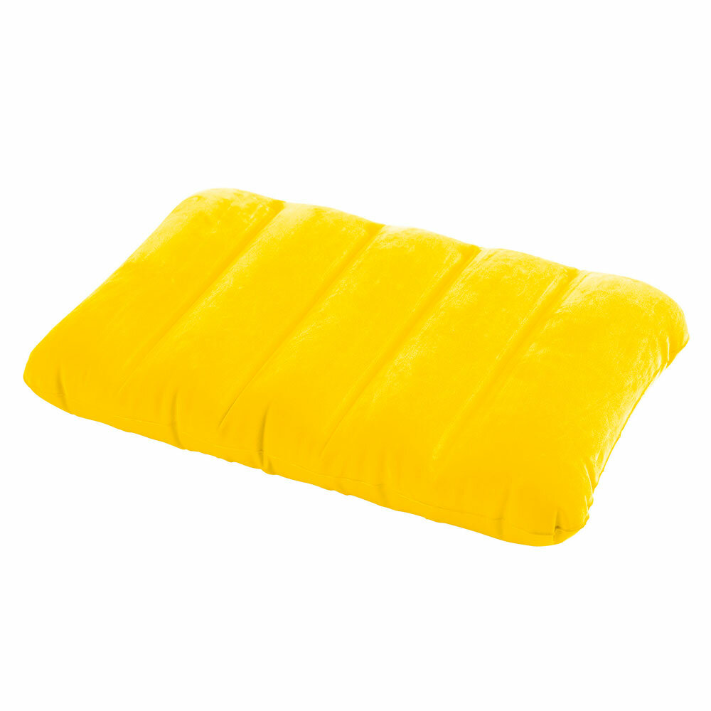 Подушка надувная желтая (43х28х9) Intex 68676 - фотография № 1