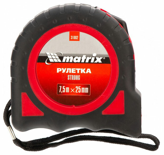 Рулетка Matrix 31082 Strong 7 5м х 25 мм обрезиненный корпус