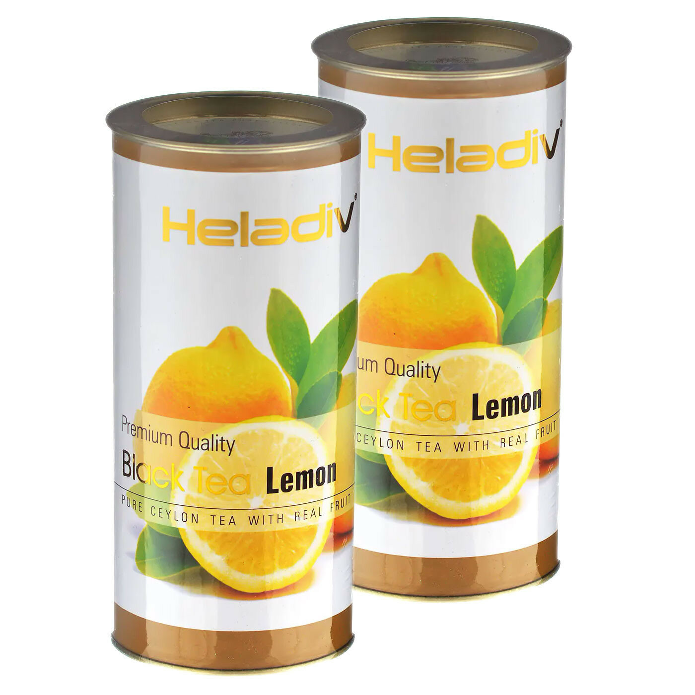 Чай Heladiv Lemon (лимон), черный листовой, в тубе, 2x100г