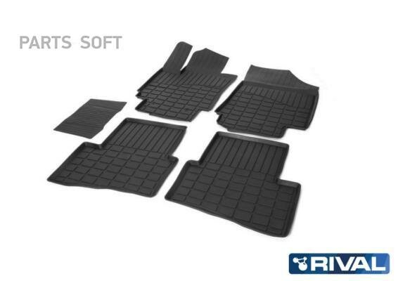 RIVAL 62310001 Комплект автомобильных ковриков в салон Hyundai Creta I 2016-2021, литьевой полиуретан, без крепежа, 5 шт. 1шт