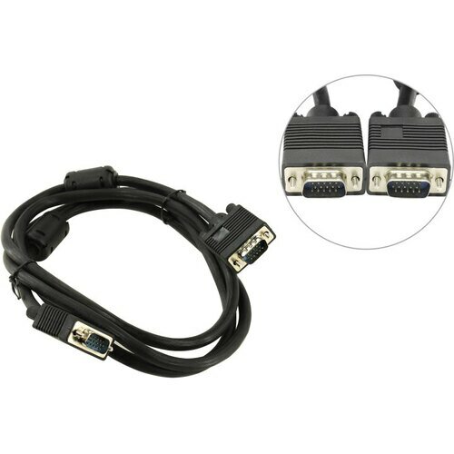 Кабель для монитора 5bites APC-133-018 VGA сигнальный HD15M/HD15M, ферр.кольца, 1.8м. - фото №1