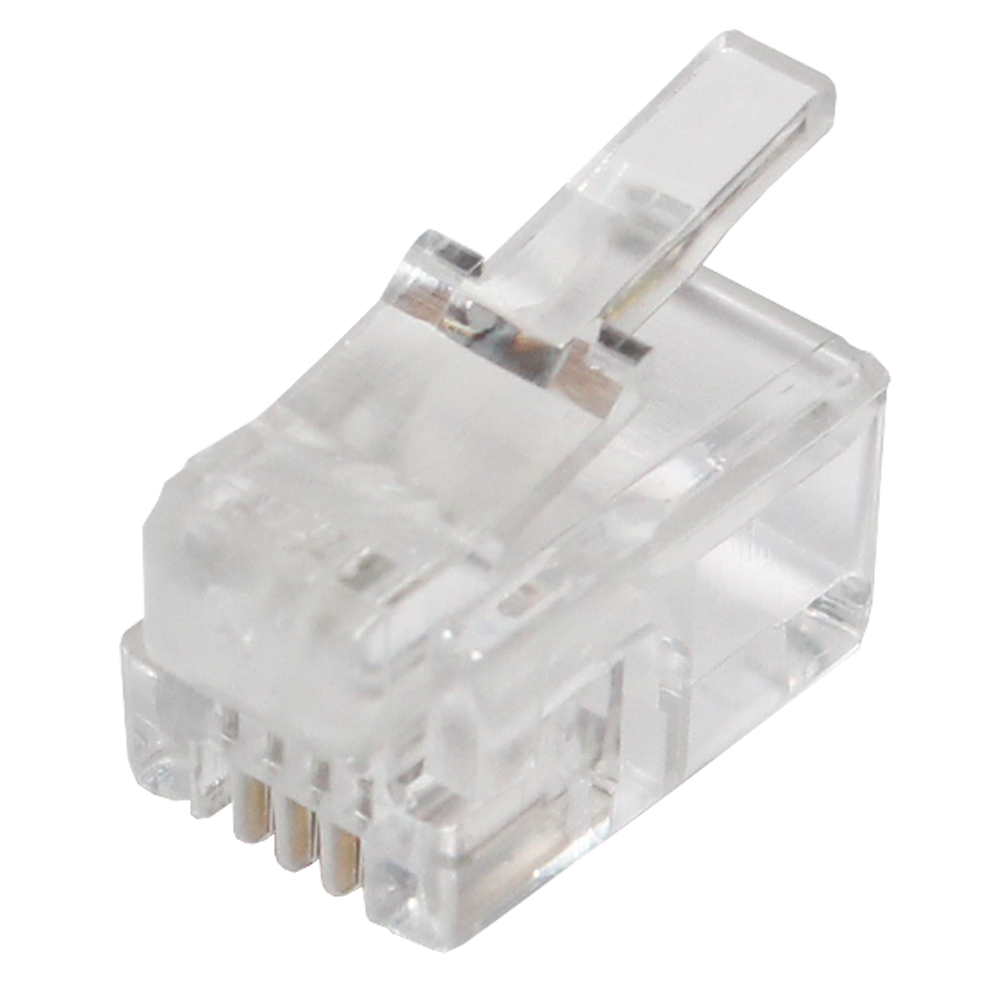 RJ11 коннектор 4p4c (обжимной) для трубки