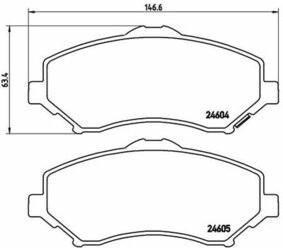 Колодки тормозные дисковые передние Fiat Freemont 11> Chrysler Grand Voyager V 07> Jeep Liberty 08>12 Dodge Grand Caravan/Journey 07>10 VW Routan 10>13 Lancia Voyager 11>14 BREMBO P11025