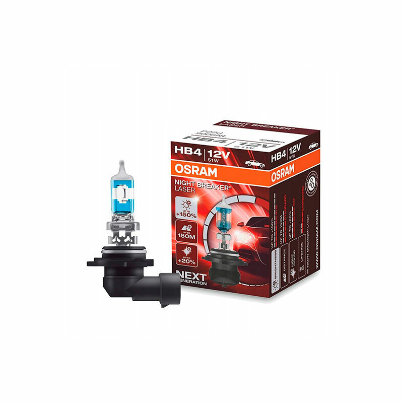 Лампа галогенная Osram Night Breaker Laser +150% HB4 12V 51W P22d, 1 шт.