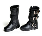 Iplehouse Boots IHS_M013 Black (Черные сапоги с ремнями для кукол Иплхаус 60 см) - изображение