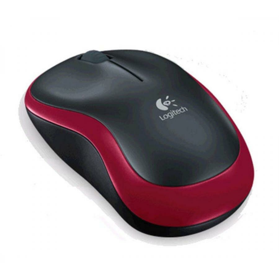  Logitech M185 Wireless Mouse Black-Red