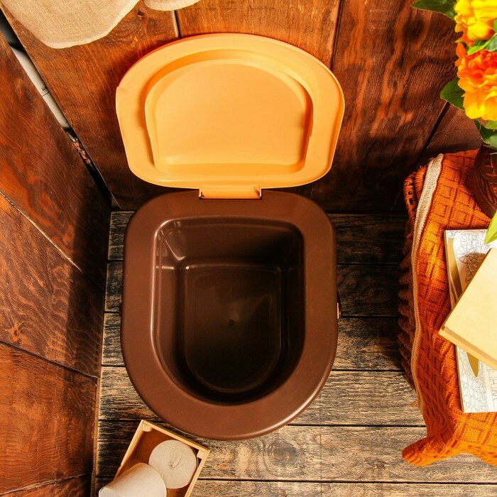 Альтернатива Ведро-туалет, 17 л, со съёмным горшком, бежевый - фотография № 5
