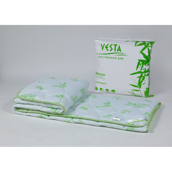 Vesta Одеяло обл. 172х205 см, бамбуковое волокно, ткань глосс-сатин, п/э 100% - фотография № 2