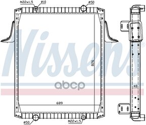 Ns63822a_радиатор Системы Охлаждения !.Пласт./Алюм. 826x709x48 Rvi Premium 210/250/260/300/340 96> Nissens арт. 63822A