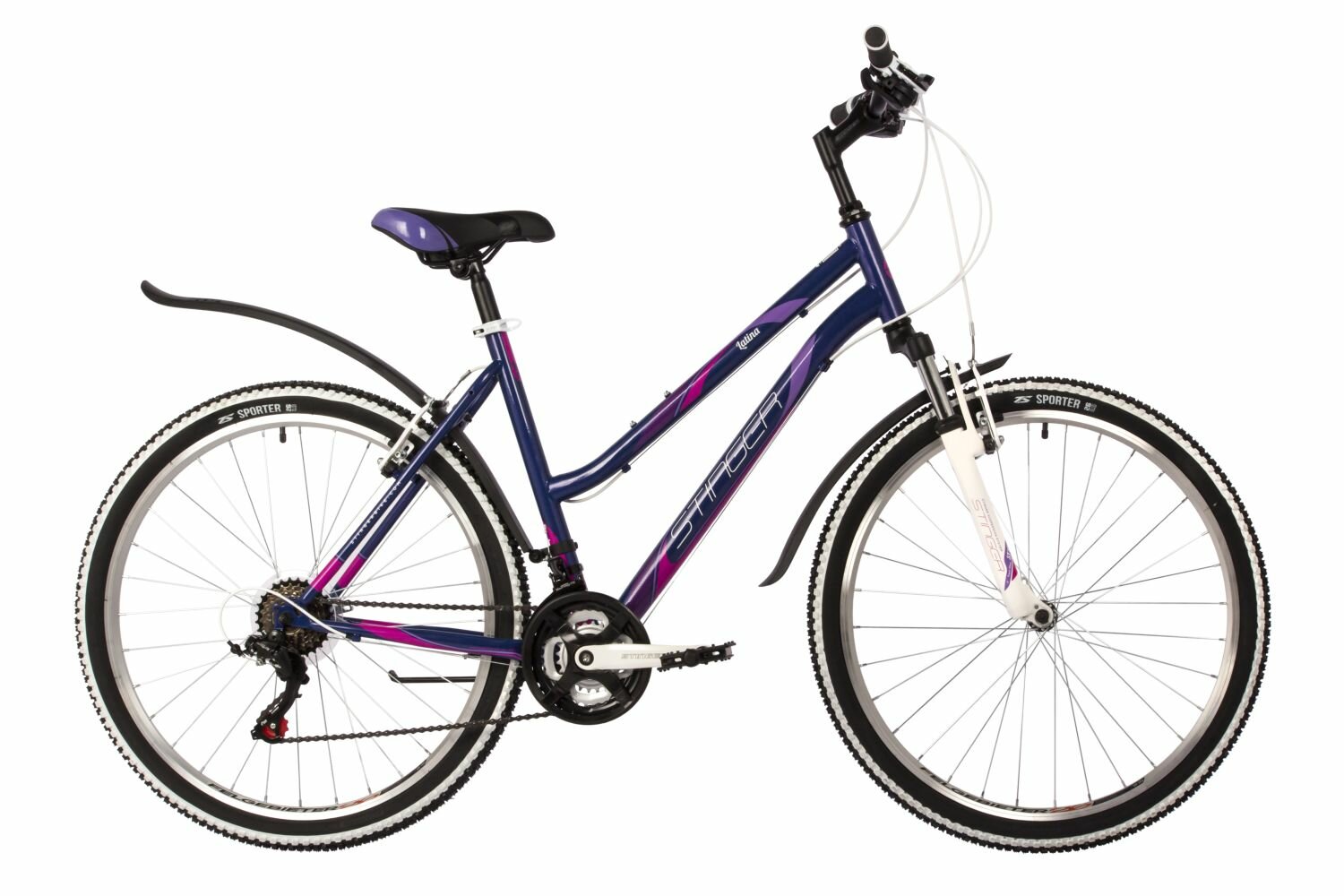 Велосипед STINGER LATINA 26" (2022) (Велосипед STINGER 26" LATINA фиолетовый, сталь, размер 19")