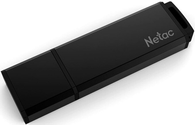 Флеш Диск Netac U351 32Gb , USB3.0, с колпачком, металлическая чёрная