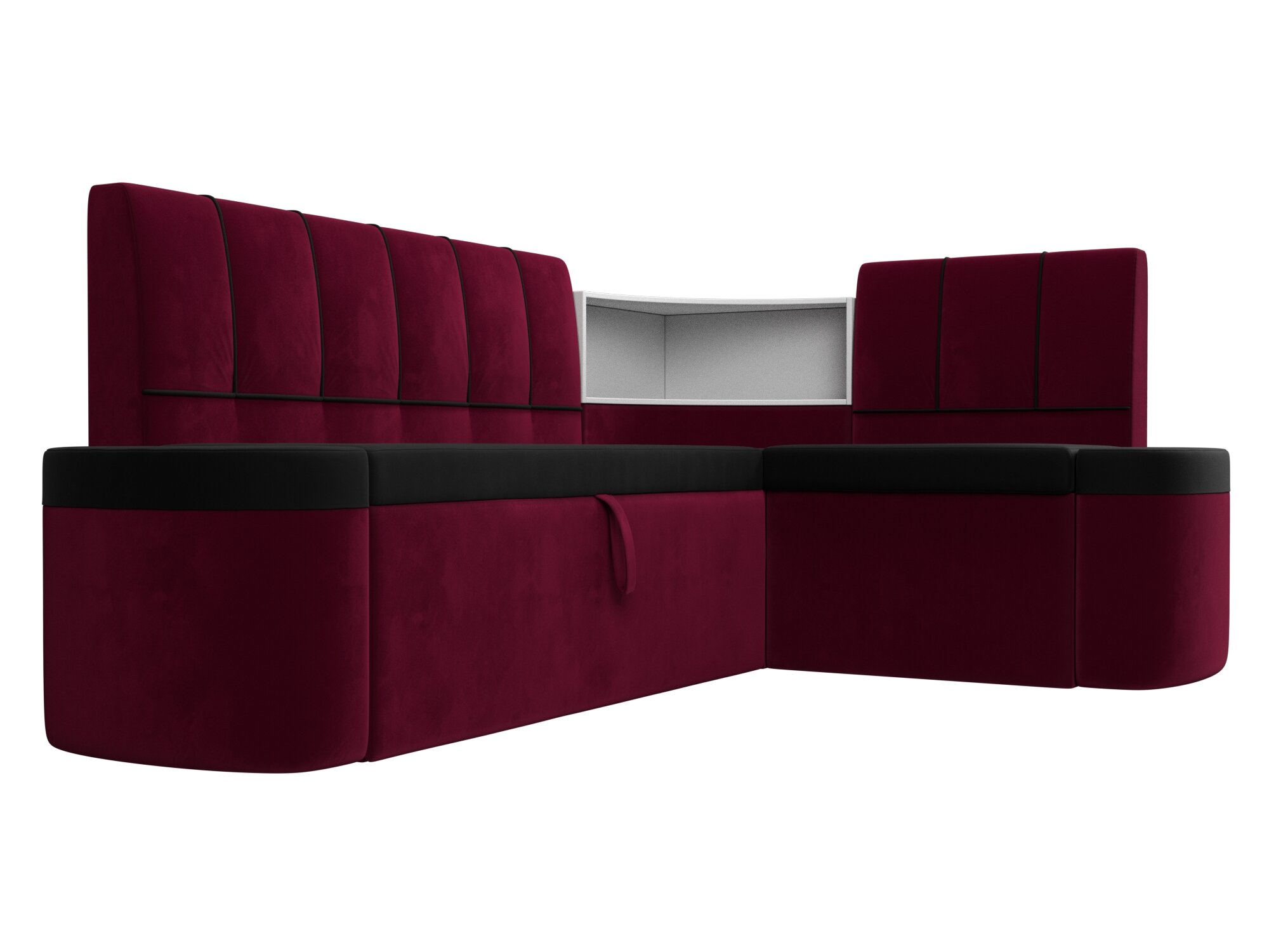 Кухонный угловой диван Тефида правый угол, Микровельвет, Модель 112626 - фотография № 3