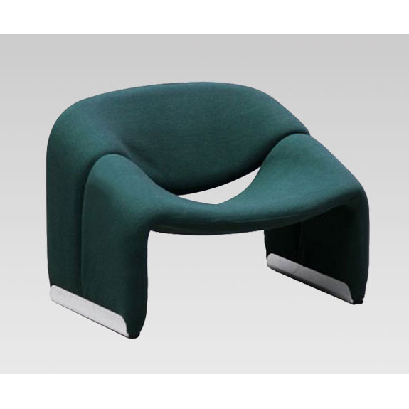 М-образное кресло из стекловолокна в стиле Groovy Lounge Chair by Piere Paulin (Зеленый ) - фотография № 1