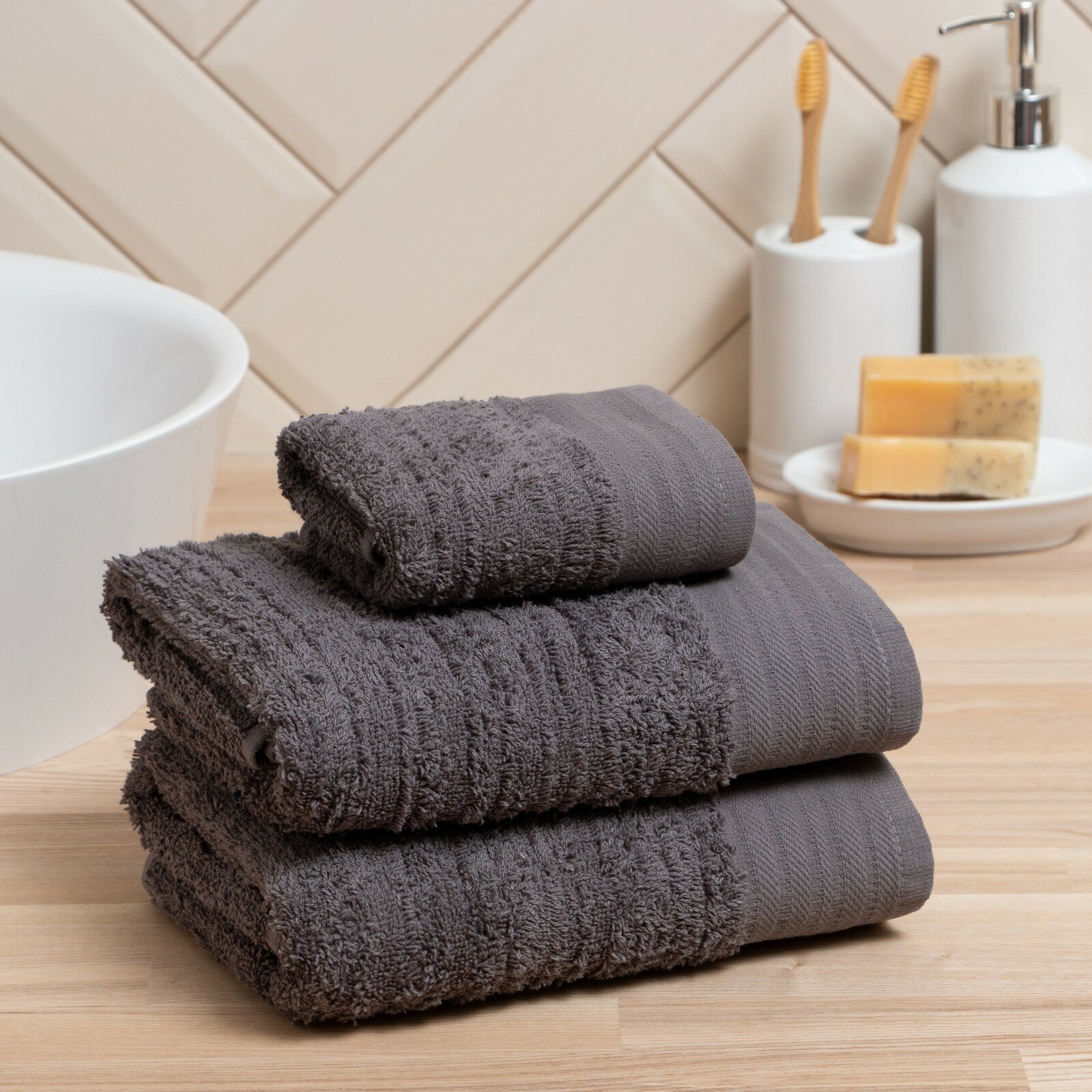 фото Полотенце махровое Love Life «Идеал» 30х50 см, серый, 100% хл, 450 гр/м2