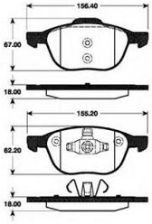 Комплект тормозных колодок диско Nk 222561 Ford: 1360305 3M512K021AA 3M512K021AB 1566093 CV6Z2001A ME3M5J2K021AA