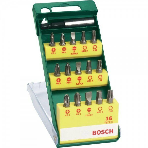 Набор бит Bosch 15 бит + универсальный держатель (2607019453)