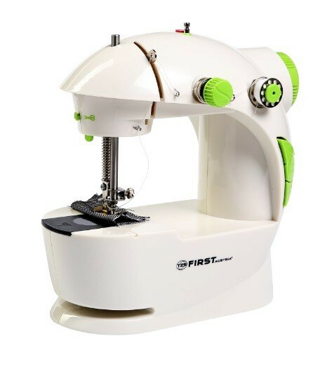 Швейная машинка FIRST FA-5700, 1 операция, полуавтомат, от батареек/сети, бело-зелёная FIRST 2926812 .