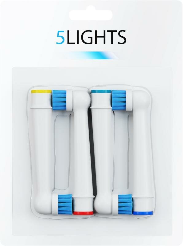 Насадки 5Lights EB-17D для электрической зубной щетки Oral-b, совместимые, средней жесткости (4 штуки)