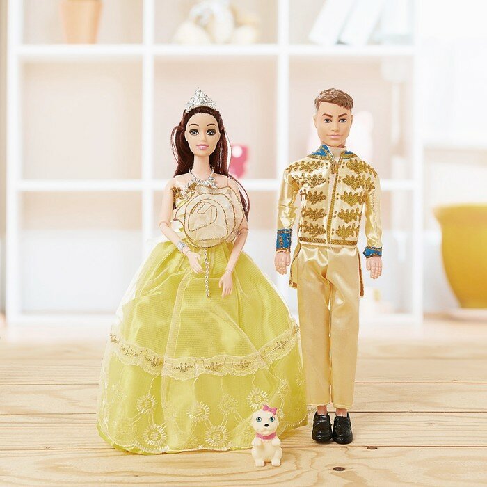 Набор кукол "Принц и принцесса", с питомцем