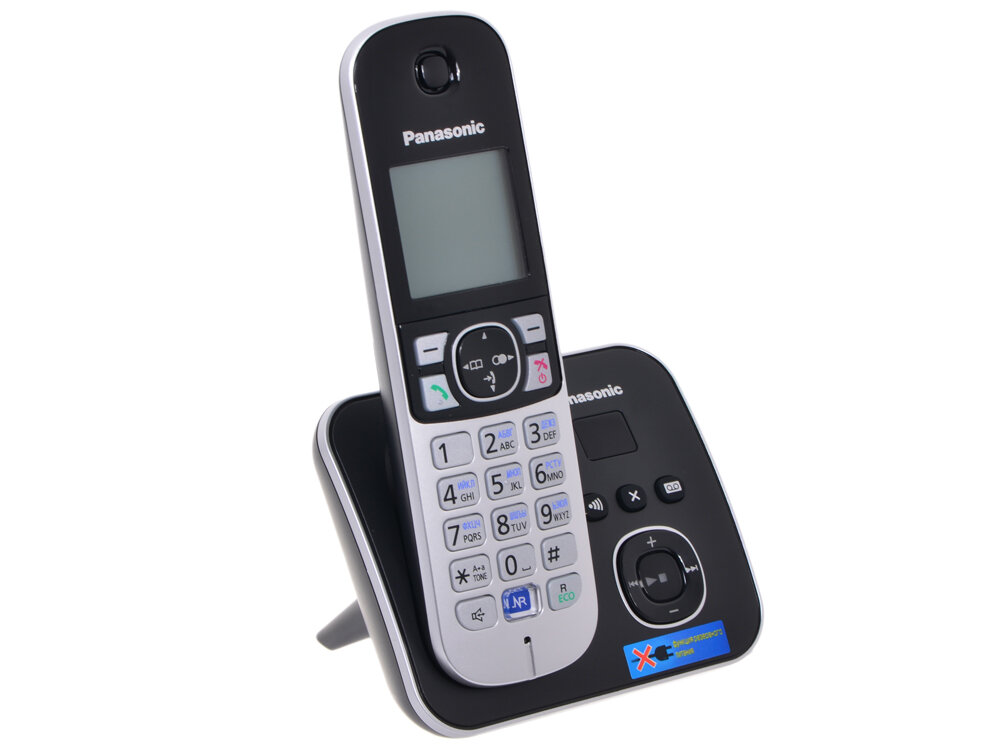 Телефон DECT Panasonic KX-TG6821RUB автоответчик АОН, Caller ID 50, Спикерфон, Эко-режим, Радионяня