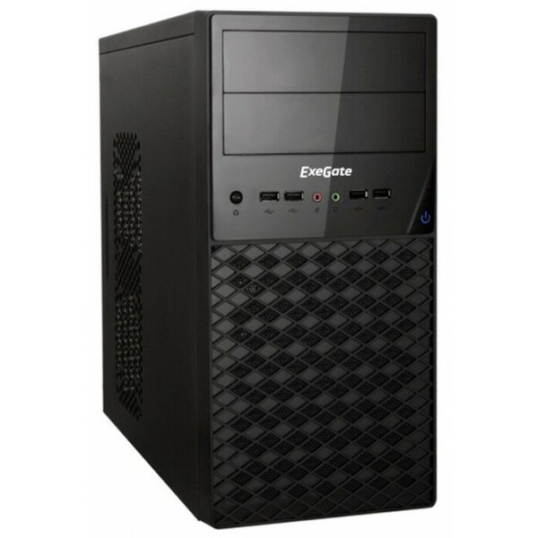 Корпус Exegate EX278428RUS Minitower Exegate QA-413U Black, mATX, (XP500, Black, 120mm), 3*USB+1*USB3.0, Audio