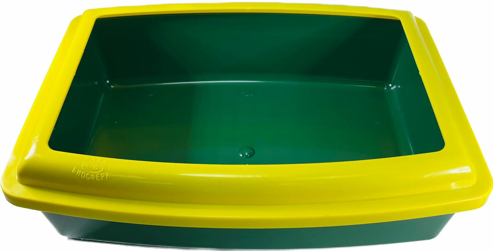 Вака 53945 Туалет (лоток) для кошек глубокий (с бортиком, зелёный, 42,5х33х11см) - фотография № 1
