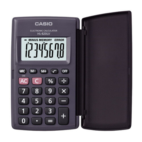 Калькулятор Casio HL-820LV-BK-W-GP, 8-разрядный, черный