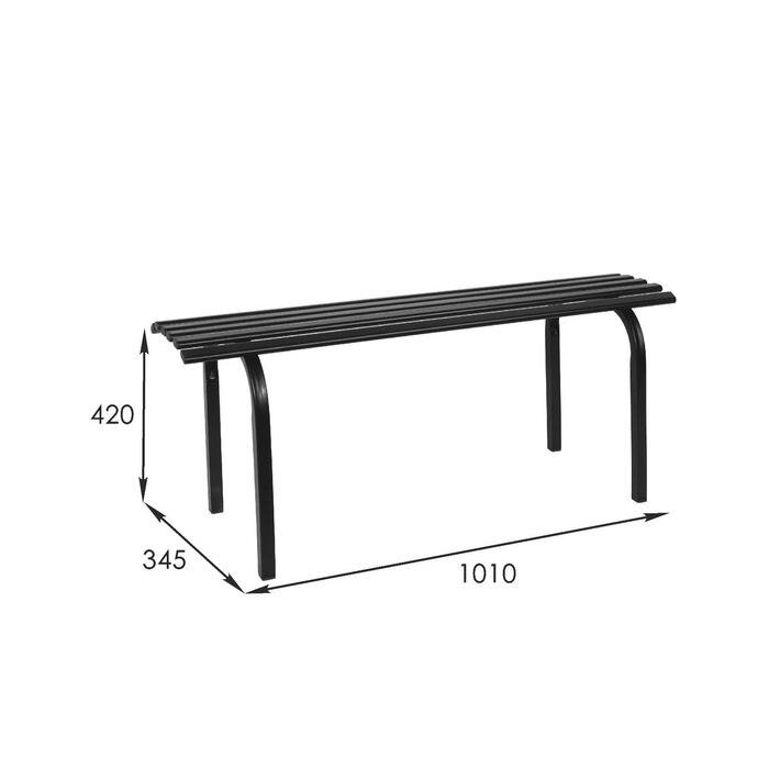 Скамья садовая, металлическая 101 х 35 х 42 см, без спинки, "Скамейка №1", черная - фотография № 3