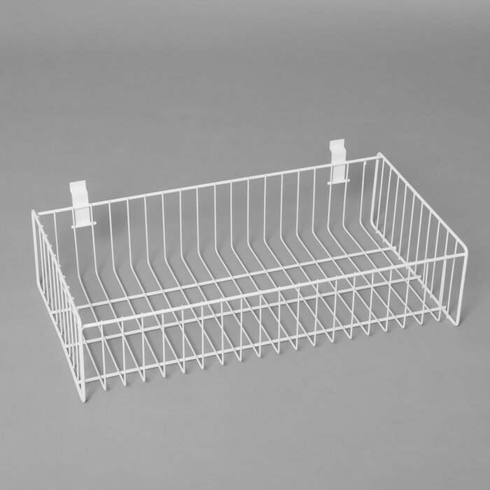 фото Полка-корзина для экономпанелей, 60×30×15 см, цвет белый