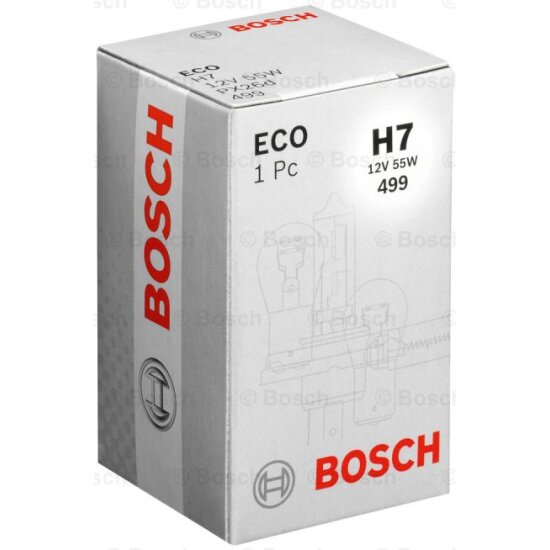 Лампа накаливания BOSCH H7 Eco 55W 12V, 1 шт, 1987302804