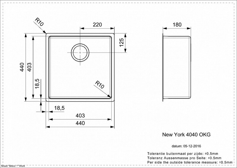 Кухонная мойка Reginox NEW YORK 40x40 LUX 3,5" (c/box) L (44197) - фотография № 2