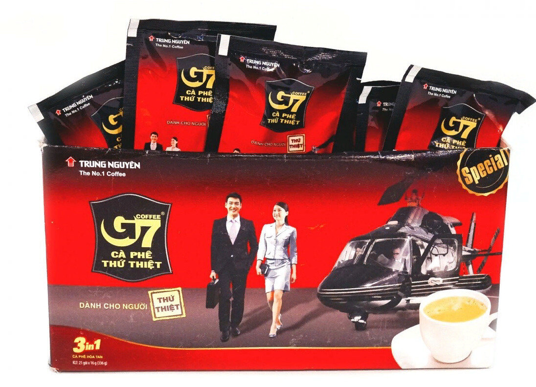 Вьетнамский кофе растворимый G7 3 в 1 (21 пакетик по 16г) Trung Nguyen - фотография № 2
