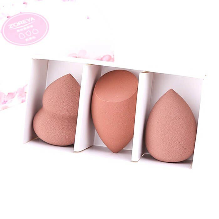 фото Набор из 3 спонжей для макияжа Zoreya - коричневый