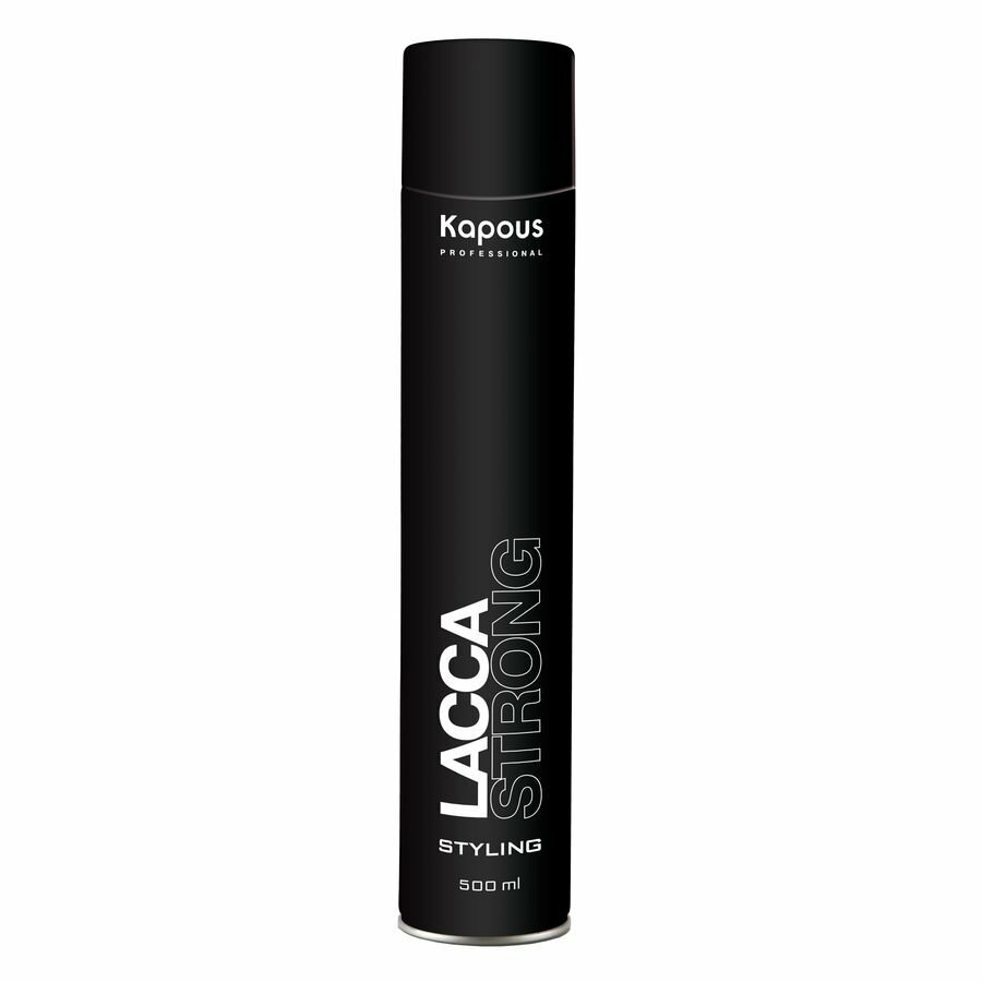 Лак для волос сильной фиксации Kapous Lacca Strong Styling черный 500 мл