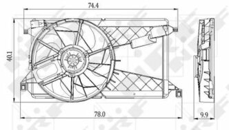 Вентилятор охлаждения Mazda 3 2.0i 03-09 NRF 47291