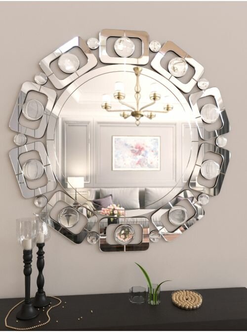 Интерьерное настенное зеркало Cintura Brillica диаметр 91,1 см - фотография № 1