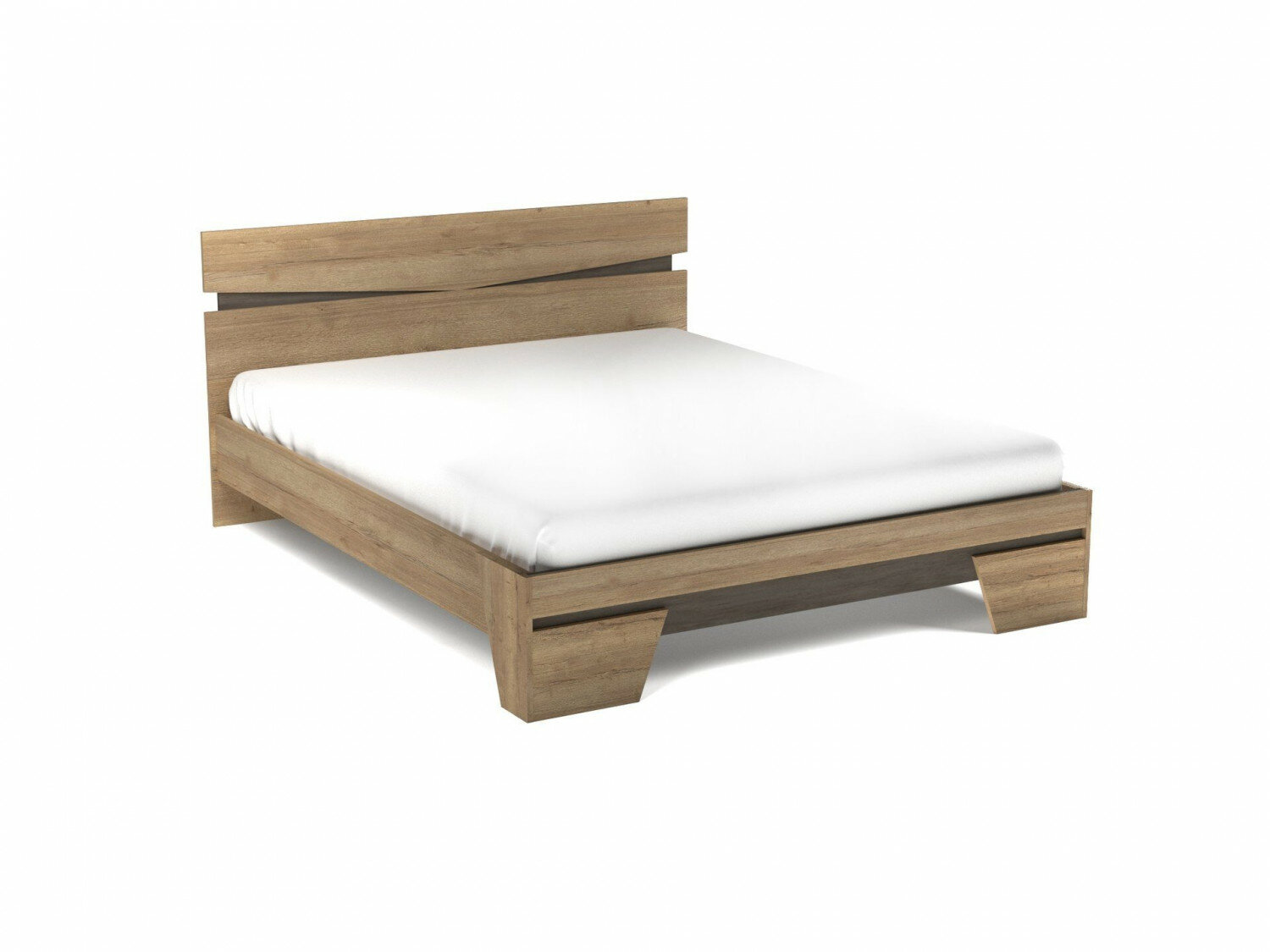 Двуспальная кровать СБК 1600 Стреза Дуб Галифакс натуральный