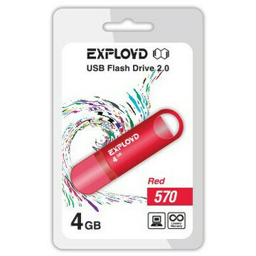 USB Flash  4Gb Exployd 570 Red (EX-4GB-570-Red)