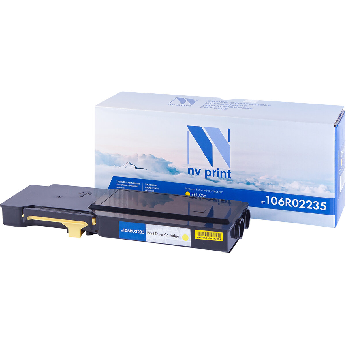 Лазерный картридж NV Print NV-106R02235Y для Xerox Phaser 6600, WorkCentre 6605 (совместимый, жёлтый, 6000 стр.)