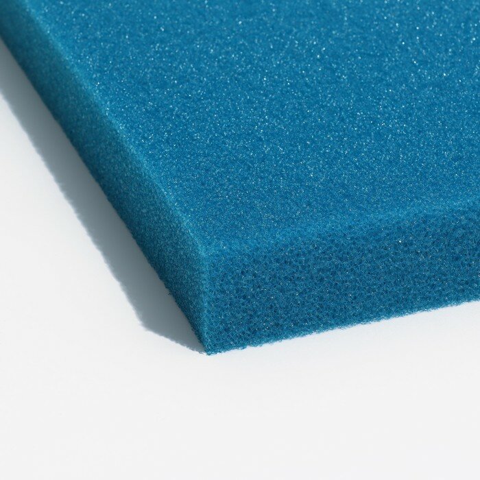 Губка прямоугольная, крупнопористая, лист 50 х 50 х 5 см, синий - фотография № 2