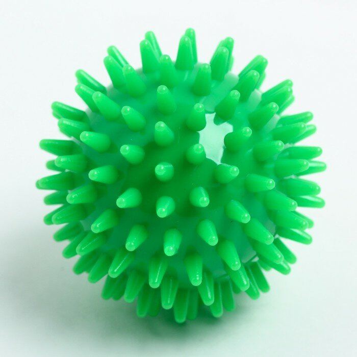 Мяч массажный d = 7 см., цвет зеленый - фотография № 2