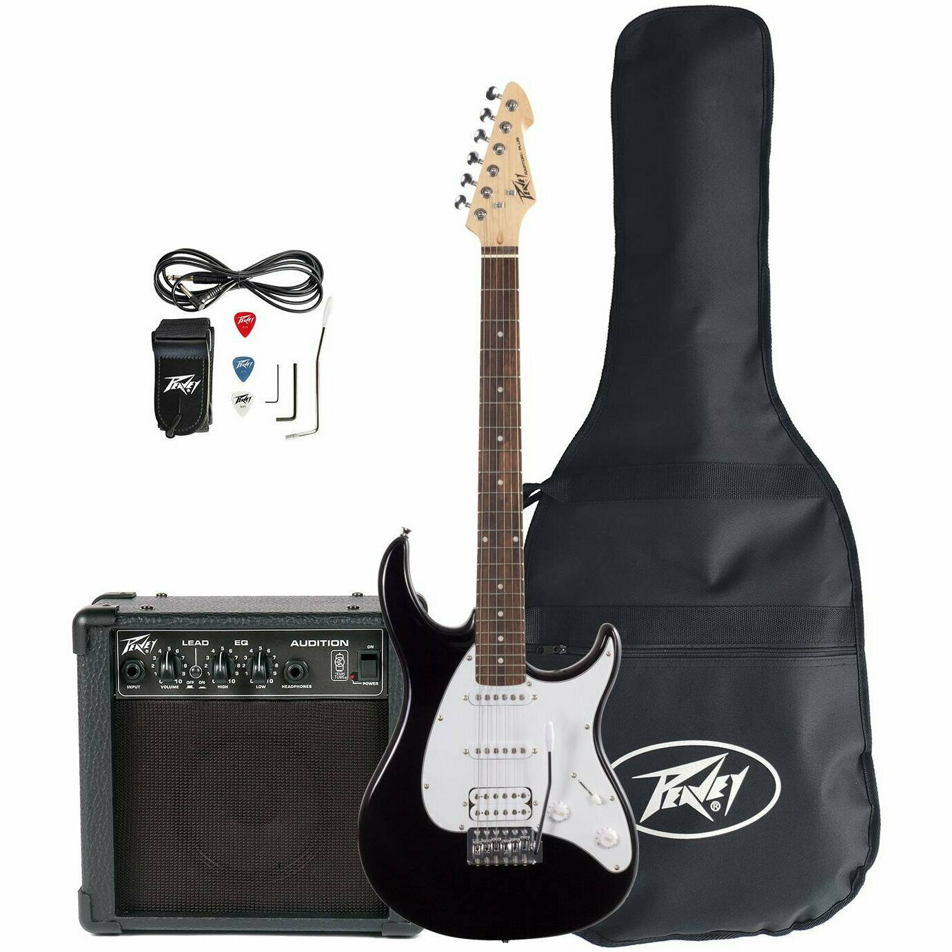 PEAVEY Raptor Plus Pack Black (w/ Audition) комплект электрогитара комбик аксессуары