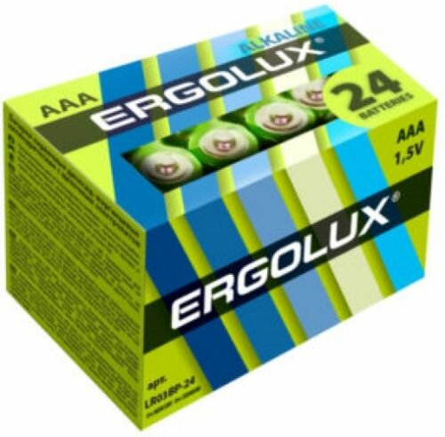 Батарейка Ergolux LR03 BP-24 Alkaline LR03/AAA, 1,5 В, 1150 мА.ч, 24 шт в упаковке