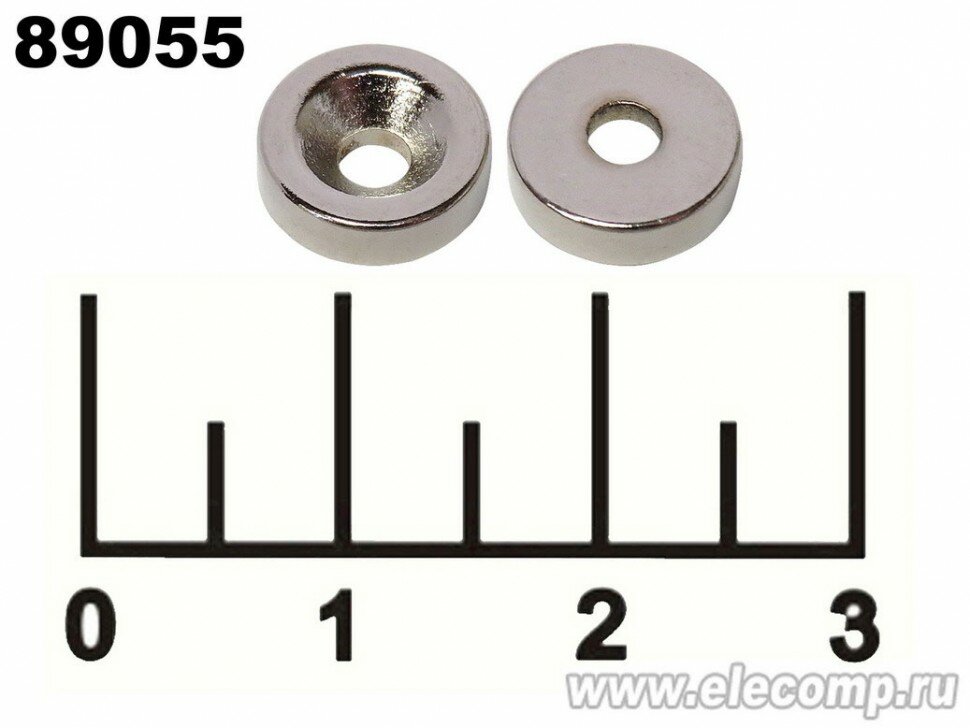 Магнит D с отверстием d3 10*3 диск неодимовый (~1.6кг)