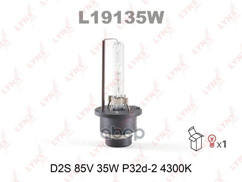 Лампа Газоразрядная [D2s 12v 35w P32d-2 4300k] LYNXauto арт. L19135W