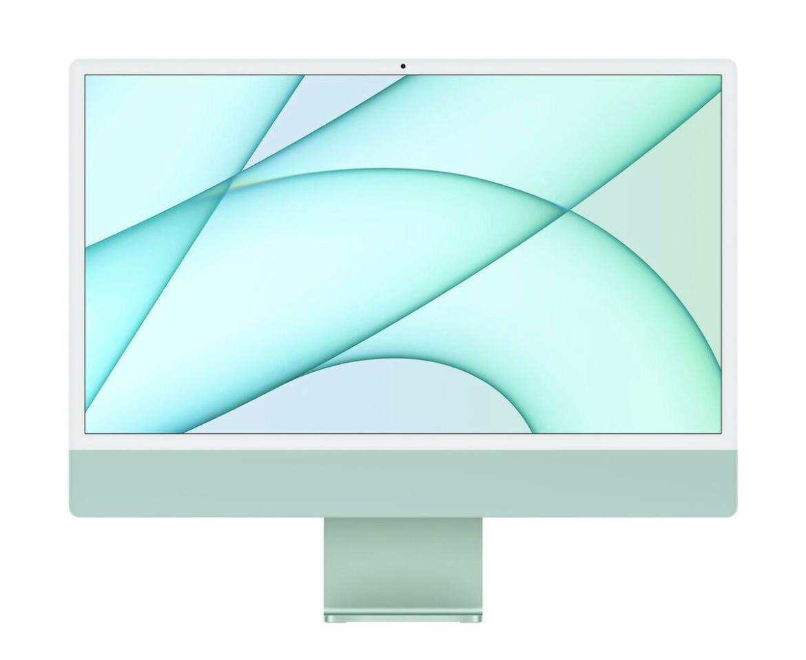 23.5" Моноблок Apple iMac 24" 2021 г. MGPJ3RU/A, Apple M1, RAM 8 ГБ, SSD 512 ГБ, GPU 8, CPU 8, зеленый/русская клавиатура