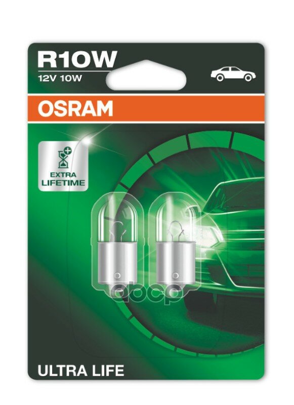 Лампа R10w 12v-10w (Ba15s) Ultra Life (Блистер 2шт.) Osram арт. 5008ULT02B