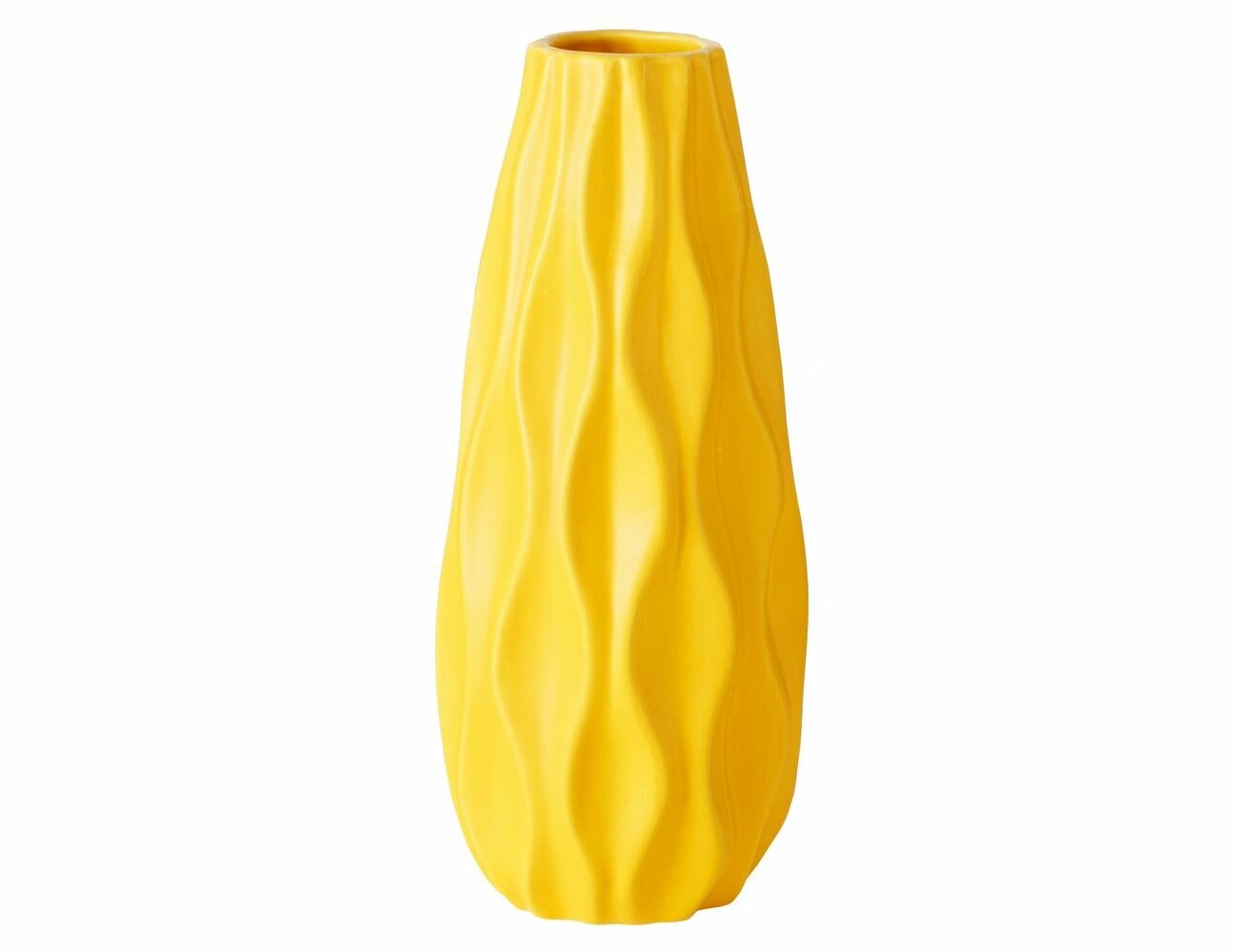 Керамическая ваза луана прямая жёлтая 24х10 см Boltze