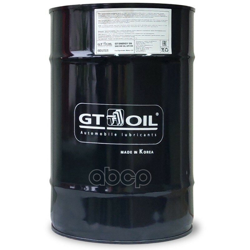 GT OIL Gt Oil^8809059408926 Масло Моторное Gt Energy Sn, Sae 5w30, Api Sn, 60 Л