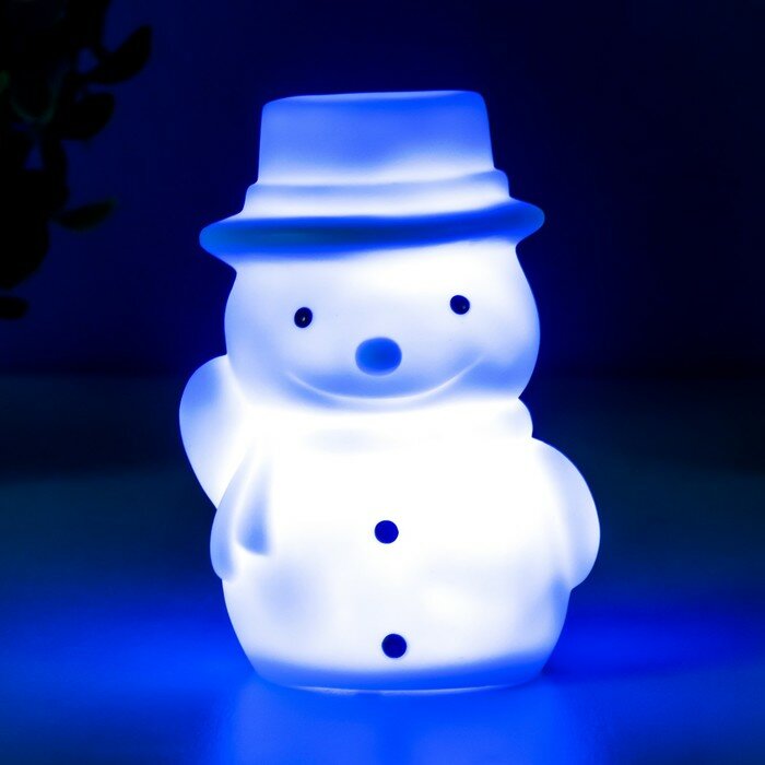 Ночник Снеговик LED батарейки белый 4х5,5х7,7 см - фотография № 5